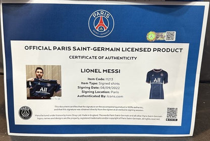 Lionel Messi Signed Paris Saint Germain Champions Authentic Jersey Fanatics Auto