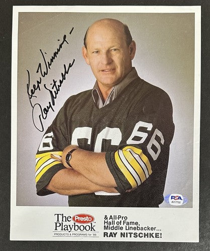 Ray Nitschke Signed 8x10 Photo The Playbook Keep Winning Auto Packers PSA COA