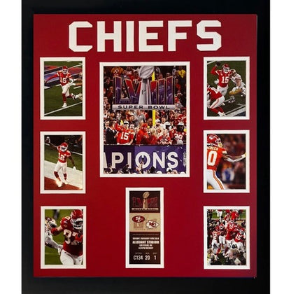 Kansas City Chiefs Framed Photo Collage Super Bowl XLIII Replica Ticket Mahomes