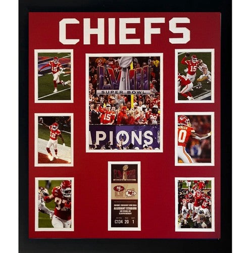 Kansas City Chiefs Framed Photo Collage Super Bowl XLIII Replica Ticket Mahomes