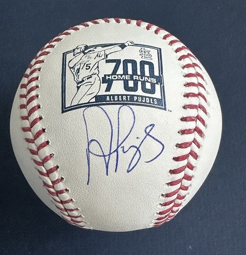 Albert Pujols Signed 700 Hr Club Logo   Baseball Mint Autograph BAS Beckett Coa