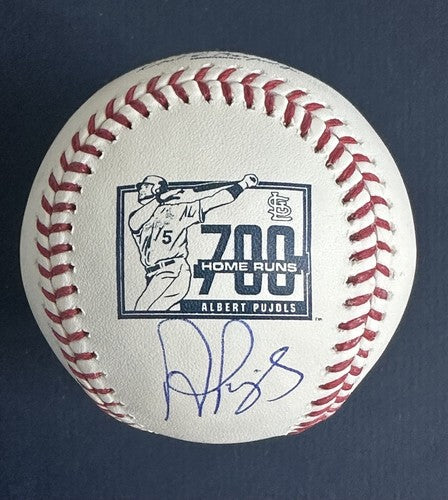 Albert Pujols Signed 700 Hr Club Logo   Baseball Mint Autograph BAS Beckett Coa