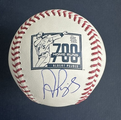 Albert Pujols Signed 700 Hr Club Logo   Baseball Mint Autograph BAS Beckett Coa
