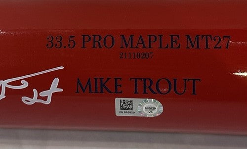 Mike Nelson Trout Signed Hickory Pro Maple MT27 Goat Model Bat Angels Auto MLB