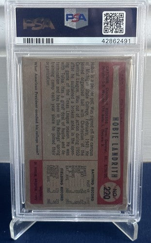 1954 Bowman #220 Hobie Landrith Reds PSA 8 Mint Dead Centered Only 7 Higher