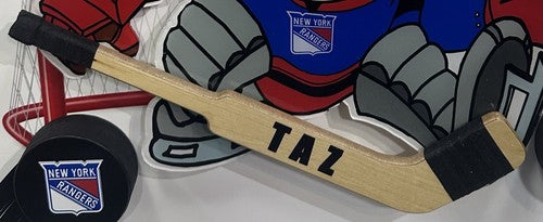 Taz Tasmanian Devil Looney Tunes NY Rangers Framed 3D Pucks & Stick Photo Art