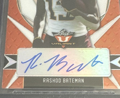 2021 Leaf Valiant Rashod Bateman Orange RC Rookie Auto 18/50 BGS 9.5 Gem 10 Auto