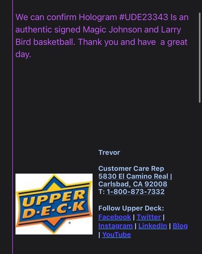 Larry Bird Magic Johnson Signed Spalding NBA Game Basketball Barcelona Auto UDA