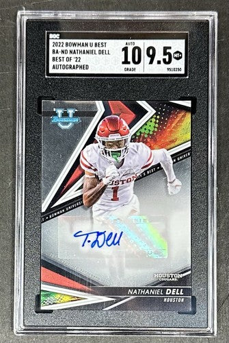 2022 Bowman U Best Nathaniel Tank Dell Best of ‘22 Auto SGC 9.5/10 Texans RC