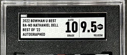 2022 Bowman U Best Nathaniel Tank Dell Best of ‘22 Auto SGC 9.5/10 Texans RC