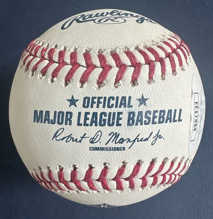 Omar Vizquel Signed Giants 60th Anniversary MLB Logo Baseball 11x GG Auto JSA