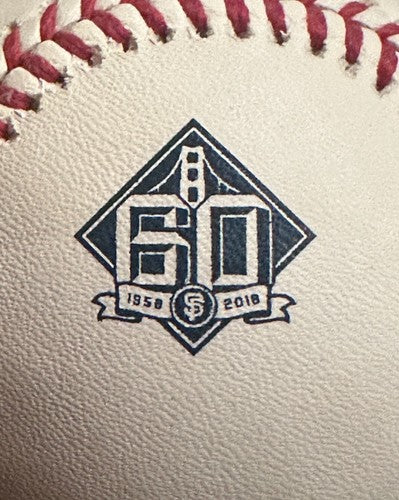 Omar Vizquel Signed Giants 60th Anniversary MLB Logo Baseball 11x GG Auto JSA