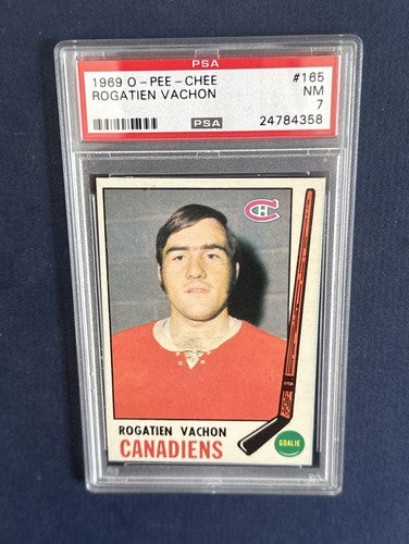 1969-70 OPC #165 ROGATIEN VACHON PSA 7 NM Near Mint Montreal Canadiens Hof
