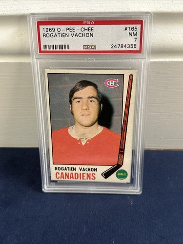 1969-70 OPC #165 ROGATIEN VACHON PSA 7 NM Near Mint Montreal Canadiens Hof