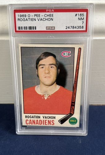 1969-70 OPC #165 ROGATIEN VACHON PSA 7 NM Near Mint Montreal Canadiens Hof