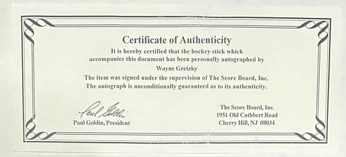 Wayne Gretzky Signed Easton 1500 Game Model Hockey Stick Auto GOLDIN Coa Kings