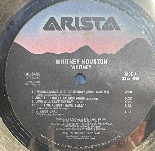 Whitney Houston Framed Arista Platinum Record Album Cassette RIAA Sales Award