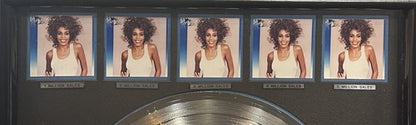 Whitney Houston Framed Arista Platinum Record Album Cassette RIAA Sales Award