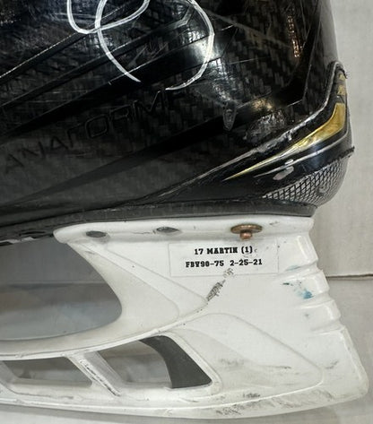 Matt Martin Signed Islanders Bauer Skate Pair Game Used Autograph Steiner COA