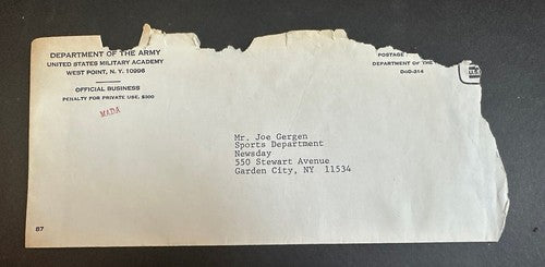 Mike Krzyzewski Army Basketball Signed 1978 Letter To Newsday Duke Auto Psa Coa