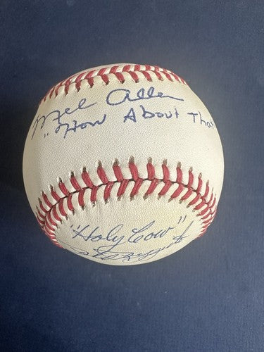 Mel Allen Phil Rizzuto Signed How About That Holy Cow Yankees Hof Announcers Jsa