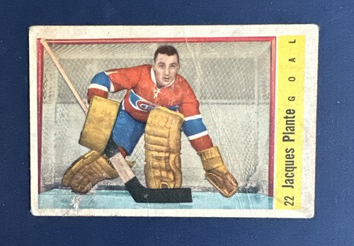 1958-59 Parkhurst Set-Break # 22 Jacques Plante Good - Vg Canadiens Hof