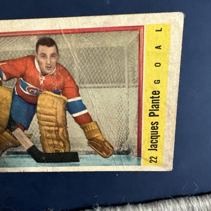 1958-59 Parkhurst Set-Break # 22 Jacques Plante Good - Vg Canadiens Hof