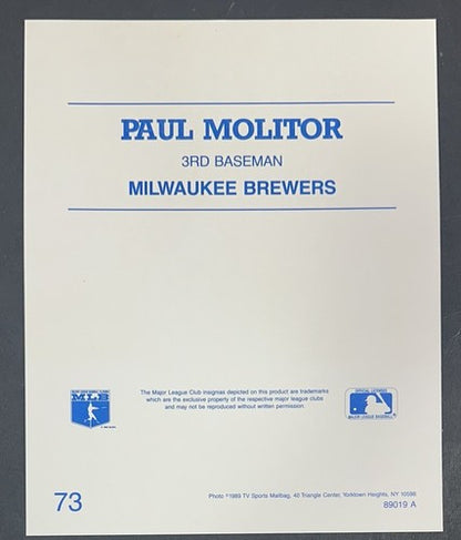 Paul Molitor Signed 8x10 Photo Milwaukee Brewers Mint Autograph SGC COA HOF MLB