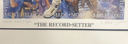 Kareem Abdul Jabbar Signed Framed Litho The Record Setter LE Lakers Auto CBM COA