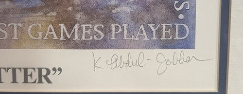 Kareem Abdul Jabbar Signed Framed Litho The Record Setter LE Lakers Auto CBM COA