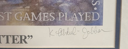 Kareem Abdul Jabbar Signed Framed Litho The Record Setter LE Lakers Auto CBM COA