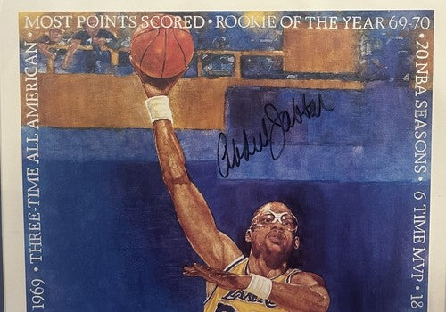 Kareem Abdul Jabbar Signed Framed Litho The Record Setter LE Lakers Auto CBM COA