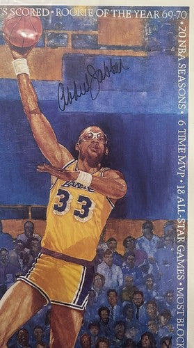 Kareem Abdul Jabbar Signed Framed Litho The Record Setter LE Lakers Auto CBM COA