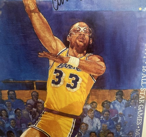 Kareem Abdul Jabbar Signed Framed Litho The Record Setter LE Lakers Auto CBM COA