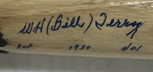 Wm H Bill Terry Signed LS Game Model Bat Giants HOF 1930 401 Autograph PSA LOA