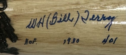 Wm H Bill Terry Signed LS Game Model Bat Giants HOF 1930 401 Autograph PSA LOA