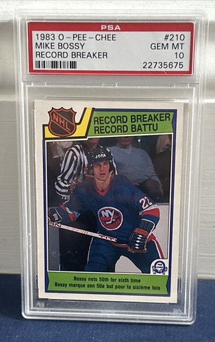1983 -84 O-Pee-Chee #210 Mike Bossy Record Breaker Opc PSA 10 Gem Mint Low Pop