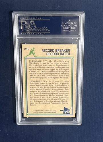 1983 -84 O-Pee-Chee #210 Mike Bossy Record Breaker Opc PSA 10 Gem Mint Low Pop