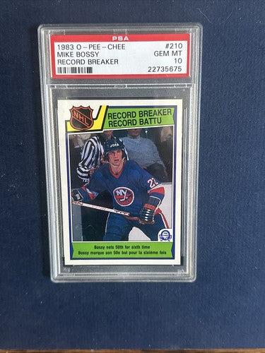 1983 -84 O-Pee-Chee #210 Mike Bossy Record Breaker Opc PSA 10 Gem Mint Low Pop