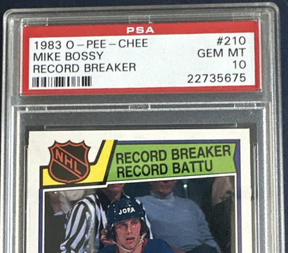 1983 -84 O-Pee-Chee #210 Mike Bossy Record Breaker Opc PSA 10 Gem Mint Low Pop