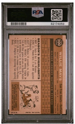Willie Mays 1960 Topps #200 PSA 4 Ex Sharp Much Nicer Hof