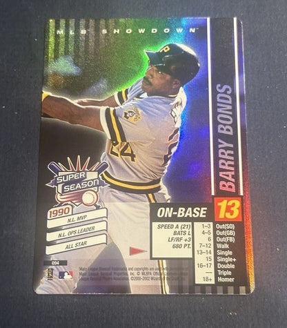 2002 MLB Showdown Pennant Run Super Season Barry Bonds #94 Holo Pirates Nm Mint