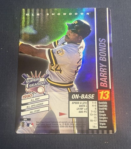 2002 MLB Showdown Pennant Run Super Season Barry Bonds #94 Holo Pirates Nm Mint