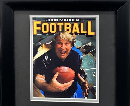 John Madden Signed Cut Framed 1988 EA Sports Cover Photo Best Wishes Auto PSA