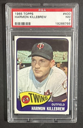 1965 Topps #400 Harmon Killebrew Twins PSA 7 NM Near Mint Centered Sharp Hof