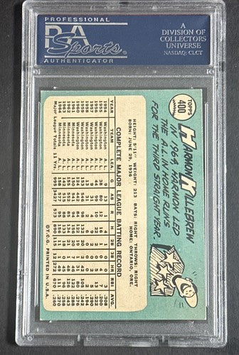 1965 Topps #400 Harmon Killebrew Twins PSA 7 NM Near Mint Centered Sharp Hof