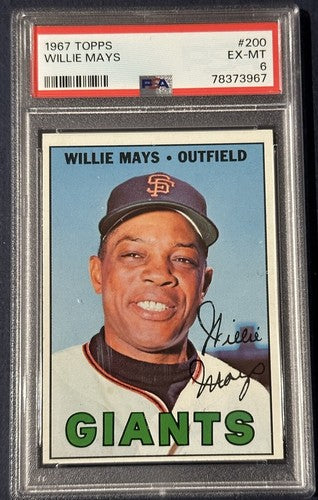 1967 Topps #200 Willie Mays San Francisco Giants 6 EX - Mint Beauty Clean Sharp