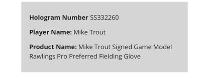 Mike Trout Signed Game Model Rawlings Camo Fielding Glove Auto Fanatics Steiner