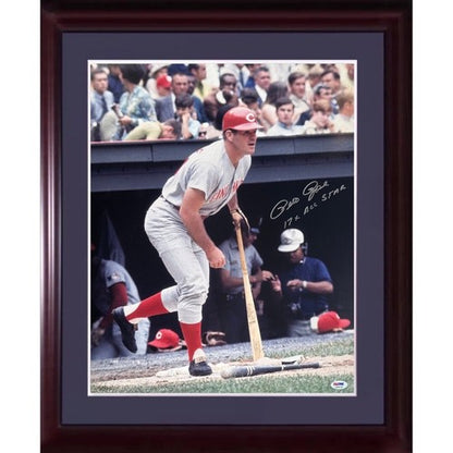 Pete Rose Signed 16x20 Framed Photo Reds 17x All Star Mint Autograph PSA COA