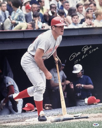 Pete Rose Signed 16x20 Framed Photo Reds 17x All Star Mint Autograph PSA COA